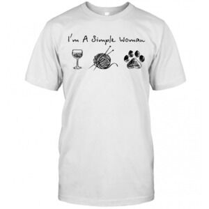 Im A Simple Woman Wine Quitting Paw Dogs T-Shirt